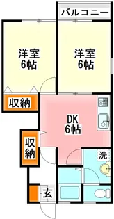 ラフィネ花瀬 四番館【1階】の間取り