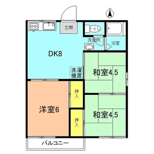 大縄橋ハイツ【2階】の間取り