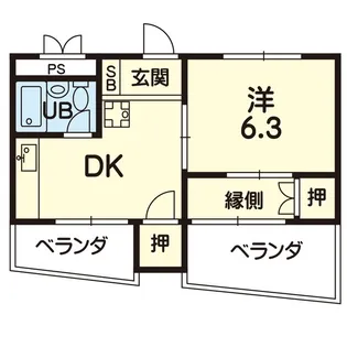 1DKの間取り画像
