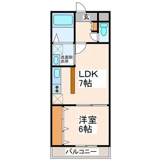 1LDKの間取り画像
