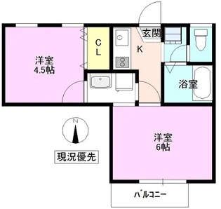 スイングハイツN2【1階】の間取り