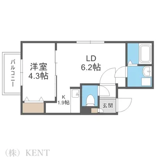 サンライズ琴似3・4【3階】の間取り