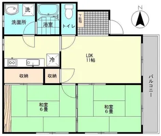 2LDKの間取り画像