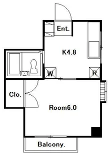 ツーエムビル勝山【4階】の間取り