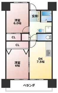 熊本県熊本市中央区上水前寺2丁目【4階】の間取り