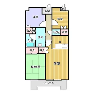 ヴェルドミール平城山【6階】の間取り