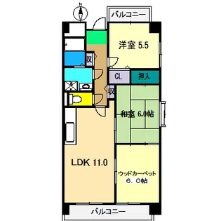 クレスト廿代【3階】の間取り