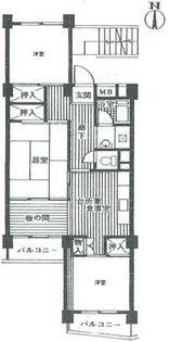 南永田団地【9階】の間取り