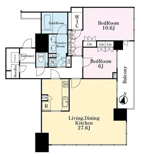 赤坂タワーレジデンス Top of the Hill【33階】の間取り