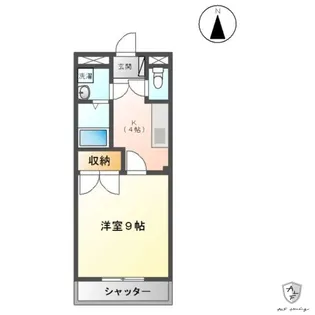 向学ハイツ歓【1階】の間取り