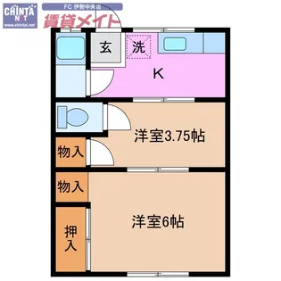 ぽぽちゃん船江【2階】の間取り