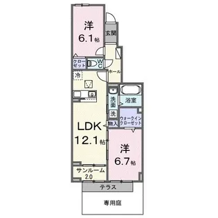アヴィニア グランツ【1階】の間取り