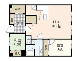 ポートピア宇品【12階】の間取り