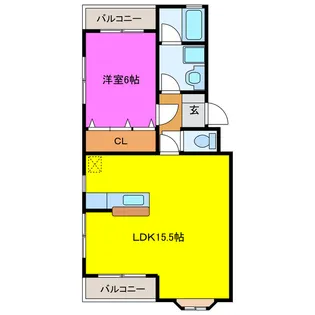 ドミールおおわら【4階】の間取り