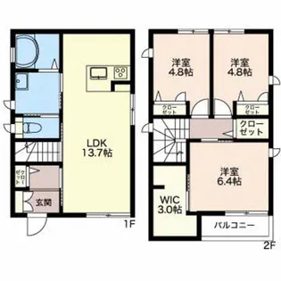 新潟県新潟市中央区関南町【一戸建】の間取り