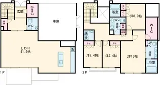東京都大田区田園調布3【一戸建】の間取り