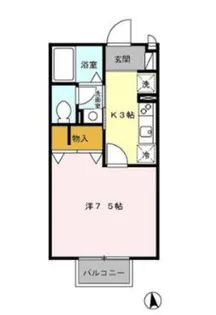 神奈川県厚木市長谷【アパート】の間取り