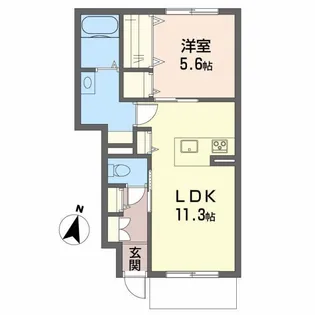 愛媛県四国中央市妻鳥町【アパート】の間取り