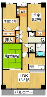 リーベスト東中山【3階】の間取り
