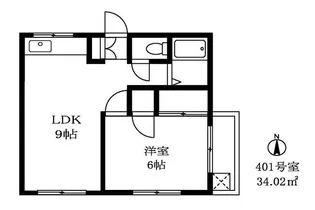 カーサ東向島【4階】の間取り