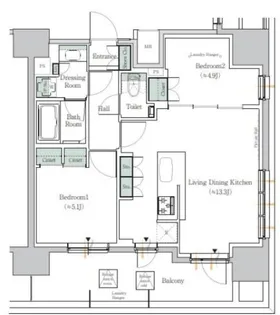ONE ROOF RESIDENCE TAMACHI【14階】の間取り