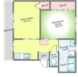 広岡ハイツ【3階】の間取り