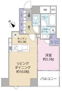 シティハウス月島駅前エアーズコート【6階】の間取り