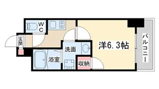 プレサンス天満ステーションフロント【13階】の間取り