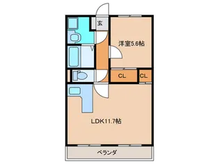 一ツ木ハイツ安井III【3階】の間取り