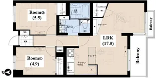 グリーンハイム武蔵小杉【2階】の間取り