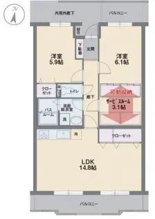 ソレイユM【3階】の間取り