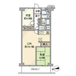 日商岩井鶴見マンション【5階】の間取り