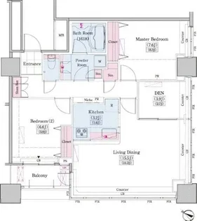 レジディアタワー上池袋タワー棟【12階】の間取り