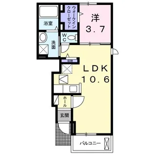 アベニール2番館【1階】の間取り