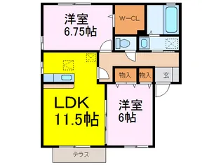 リビングタウン古河南C【2階】の間取り