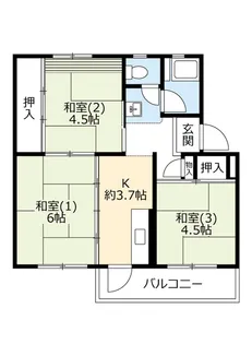 UR金剛【5階】の間取り