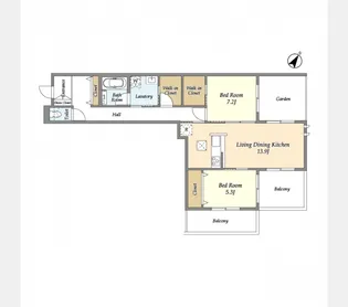 エスパシオ六条【2階】の間取り