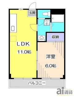 ヴァンヴェルナル【4階】の間取り