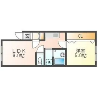 グレースコート川沿【1階】の間取り