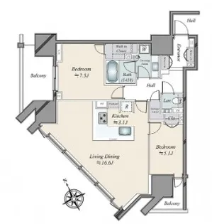 グランドヒルズ恵比寿【9階】の間取り