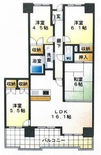 山根町パークホームズ【5階】の間取り