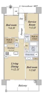 シティハウス堤通雨宮町【9階】の間取り
