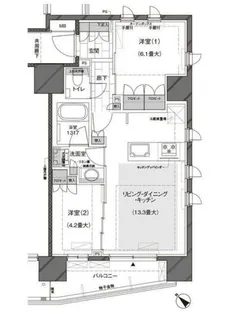 ルジェンテ武蔵小山【8階】の間取り