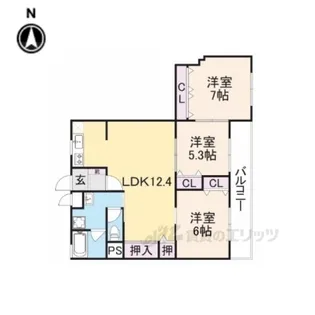 石垣ハイツ【3階】の間取り