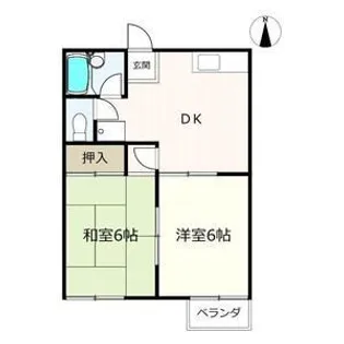 力川ハイツ B棟【2階】の間取り