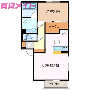 パルミエ III【1階】の間取り