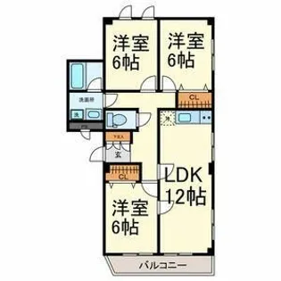 ファミール森後【4階】の間取り
