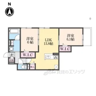 ハイダウェイ両替町【2階】の間取り