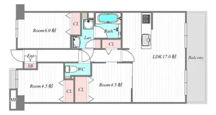ローレルコート今福鶴見【12階】の間取り
