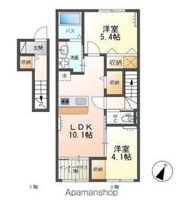 ソレアードII【2階】の間取り